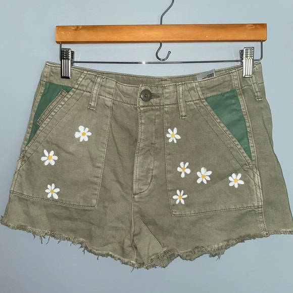 American Eagle Outfitters Pants - up-cycled: american eagle olive cargo shorts